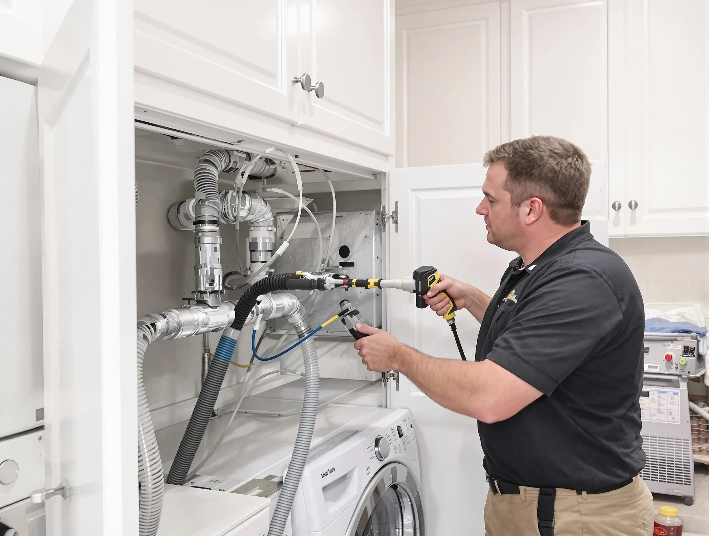 Adamsville Dryer Vent Cleaning professional removing severe blockage from a clogged dryer vent in Adamsville