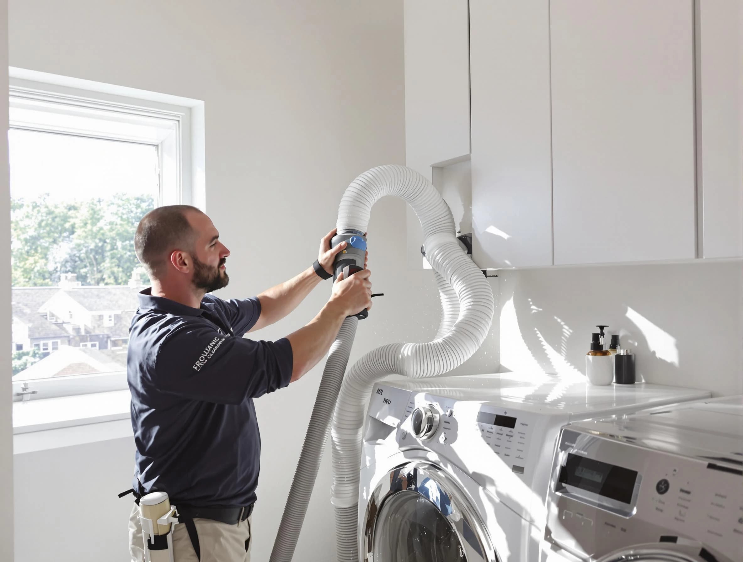 Certified Adamsville Dryer Vent Cleaning technician performing dryer vent cleaning in Adamsville