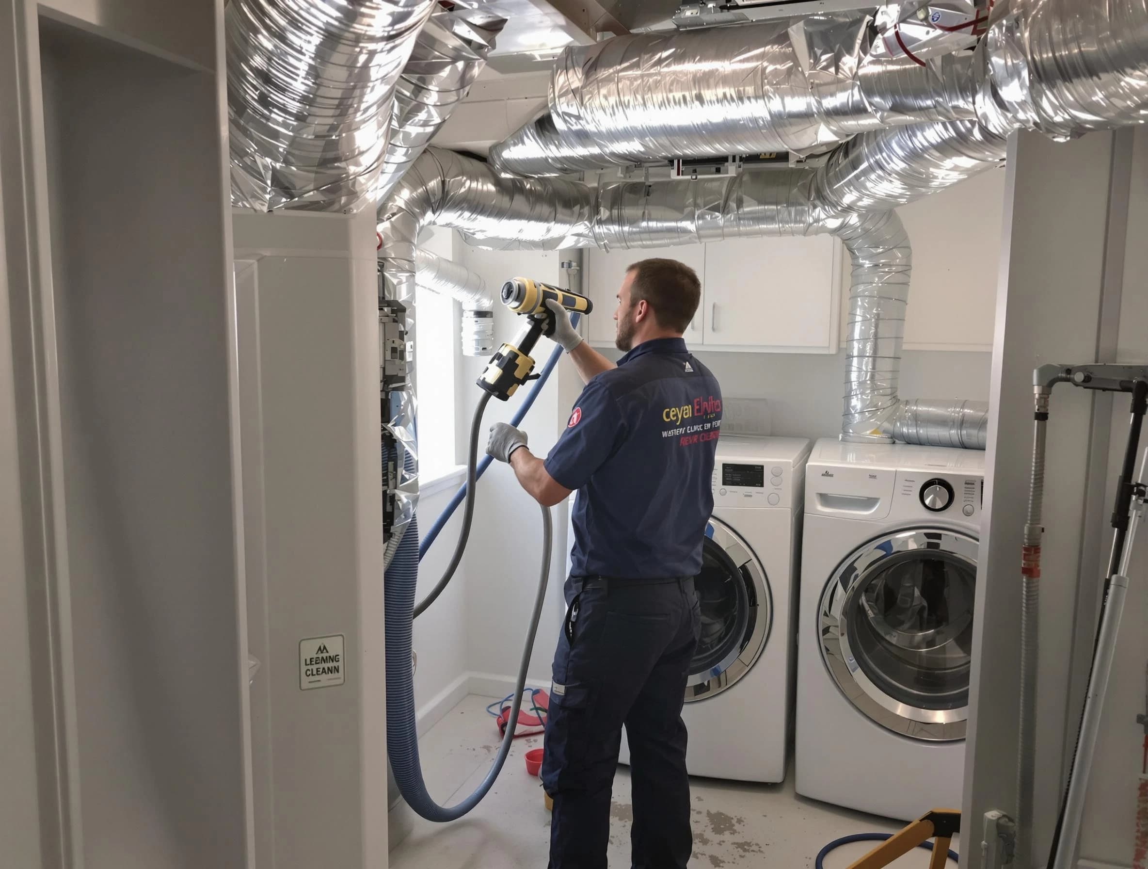 Adamsville Dryer Vent Cleaning specialist using advanced equipment for thorough duct cleaning in Adamsville