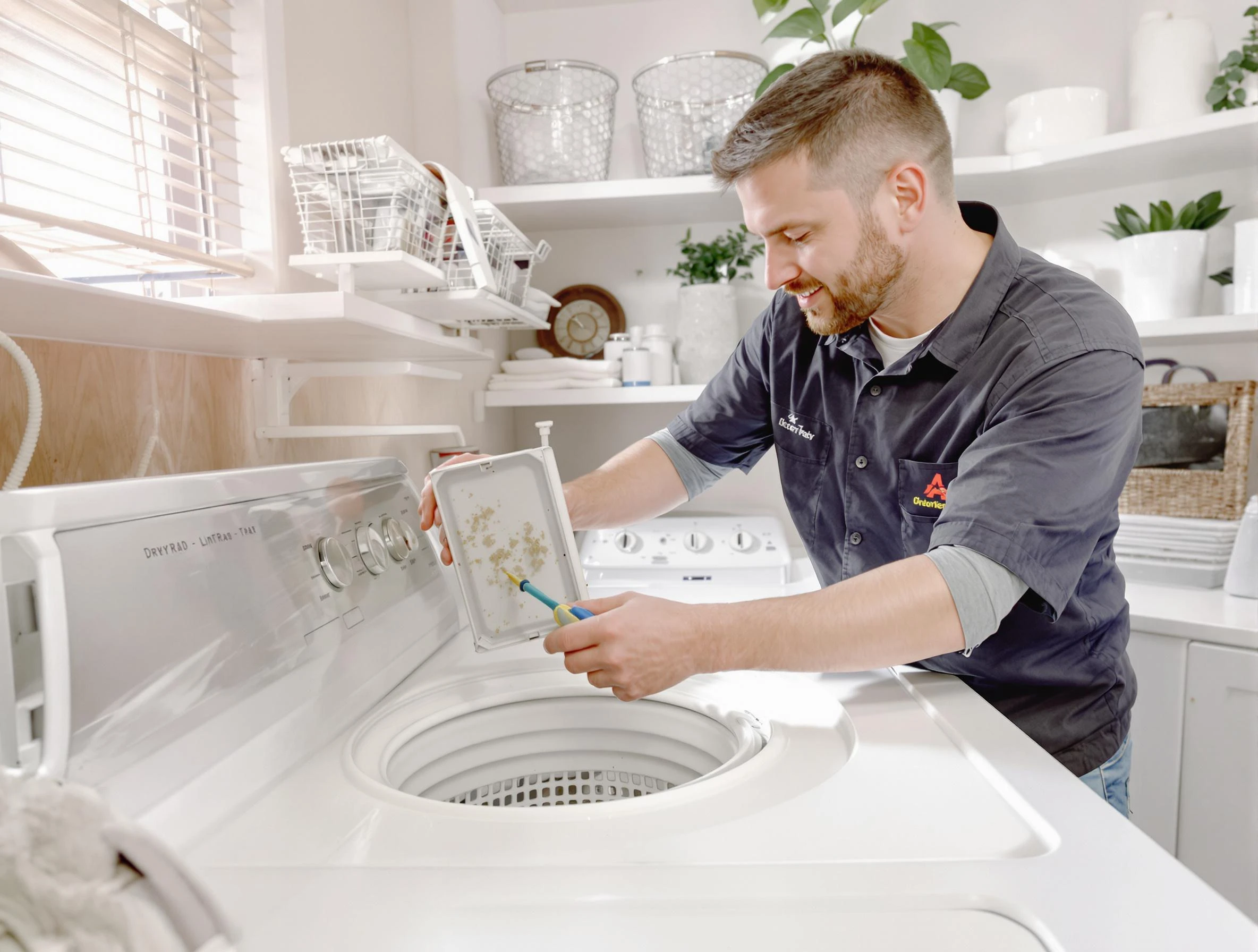 Cleaning Dryer Lint Trap in Adamsville