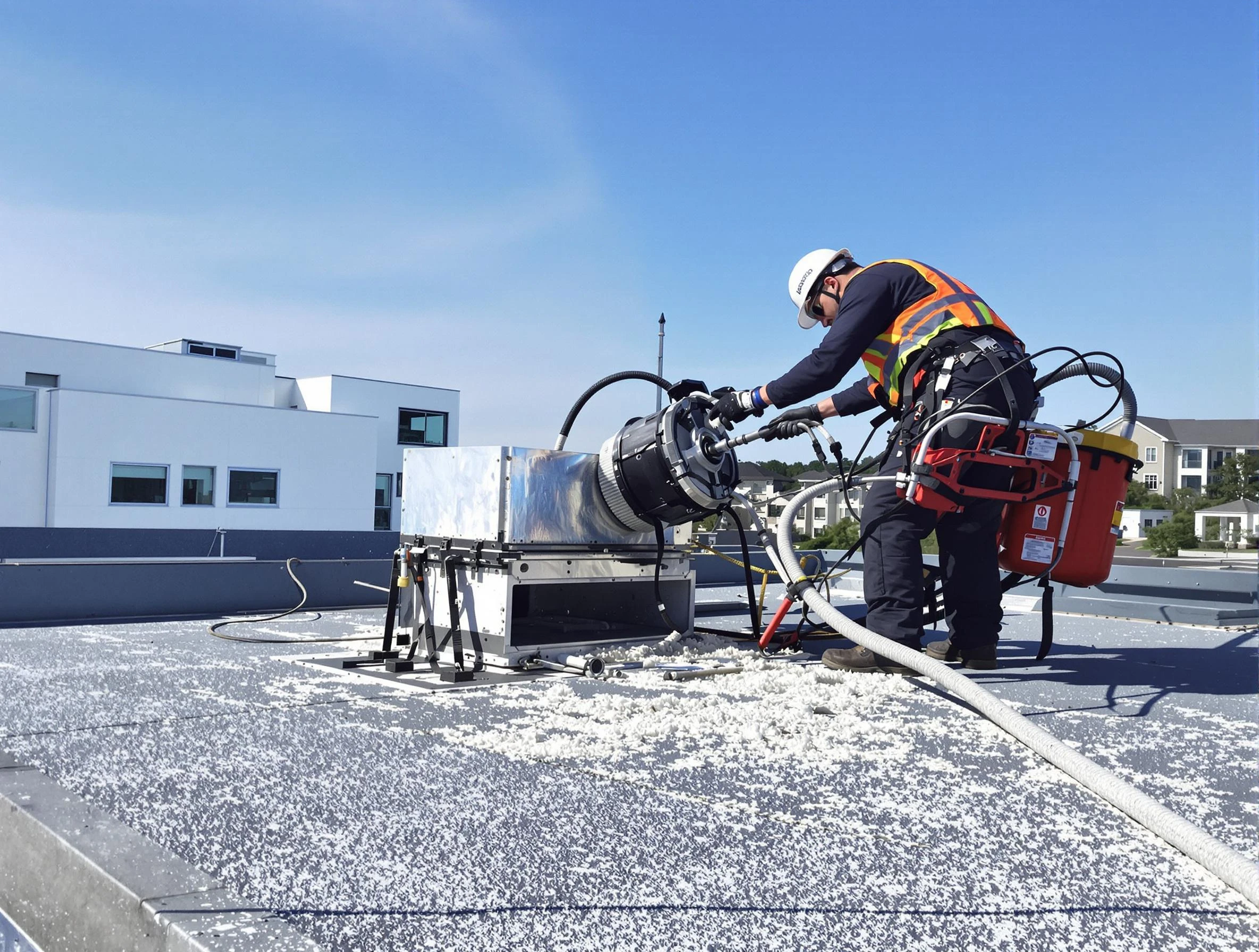 Cleaning Dryer Vent On Roof in Adamsville